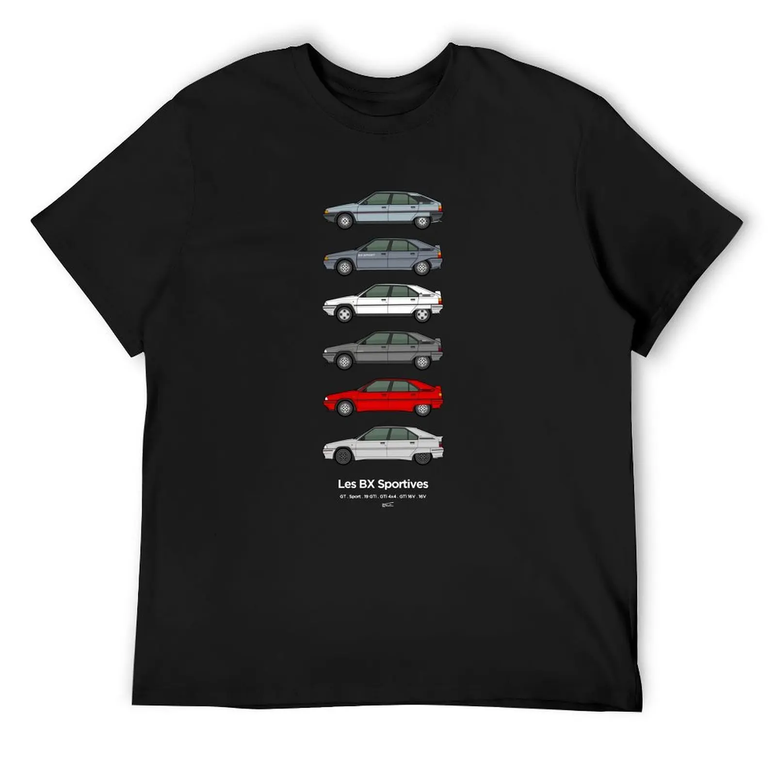 

Citr.oen BX Les Sportive Classic Car Collection Artwork T-Shirt Louboutins hippie clothes funny shirt cotton Men's clothing