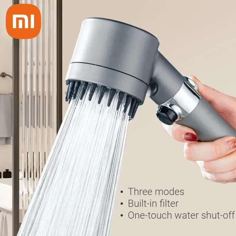 Xiaomi Mijia High Pressure Shower Head Filtered 3 Modes Adjustable Water Saving One-key Stop Water Massage Nozzel Bathroom