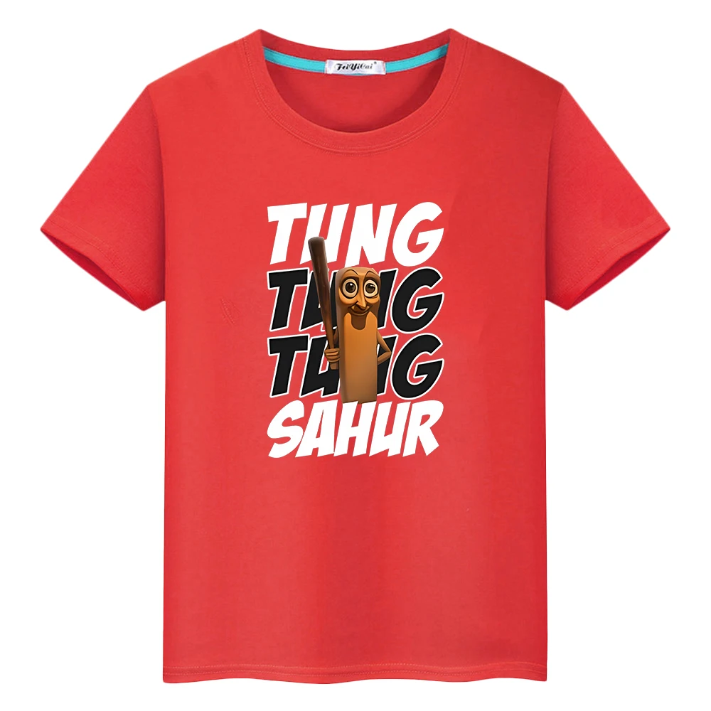 تي شيرت للأطفال الأولاد 10 سنوات 100% قطن تي شيرت y2k تونغ تونغ صحور مطبوع عليه رسوم كارتونية تي شيرت أنيمي قصير لطيف ملابس أطفال بناتي #2