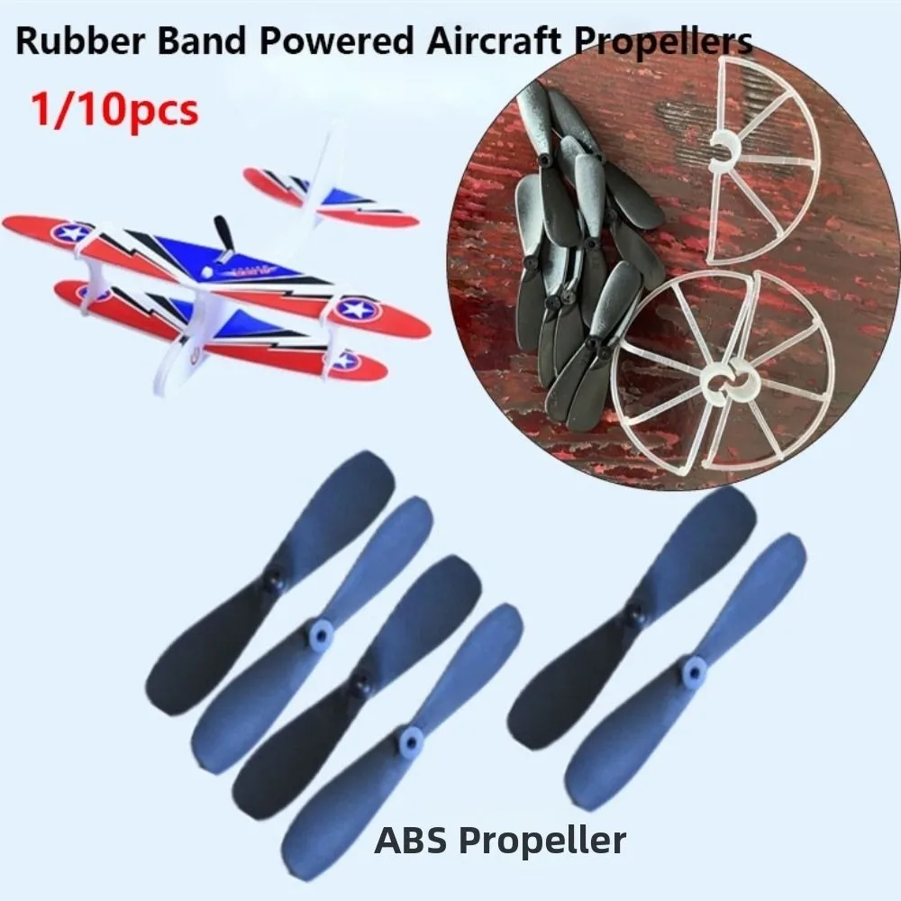 10pcs Essential Parts Rubber Band Powered Propellers Plastic 2 Colors Model Aircraft Rubber Band Propellers Car Propeller
