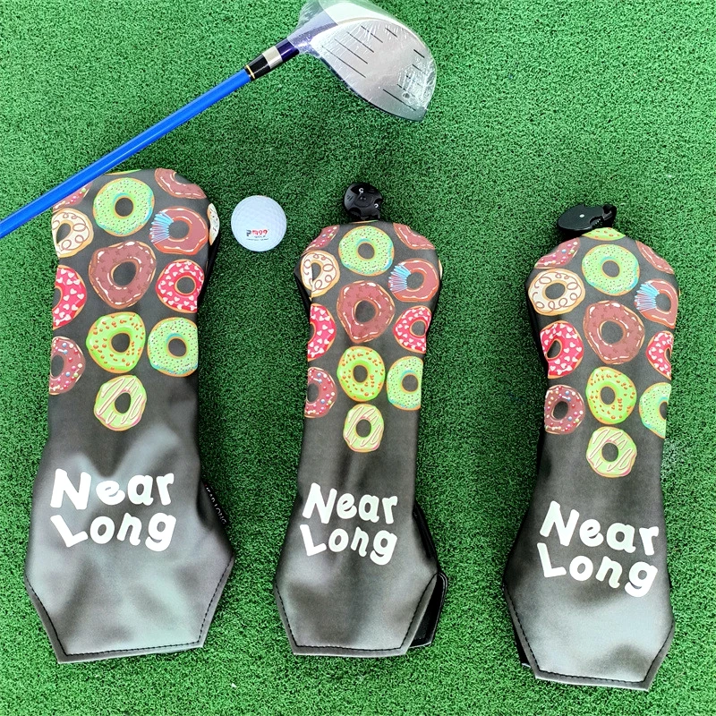 High Quality Golf Wood Head Covers Embroidered PU 1 3 5 Wood Head Covers Set