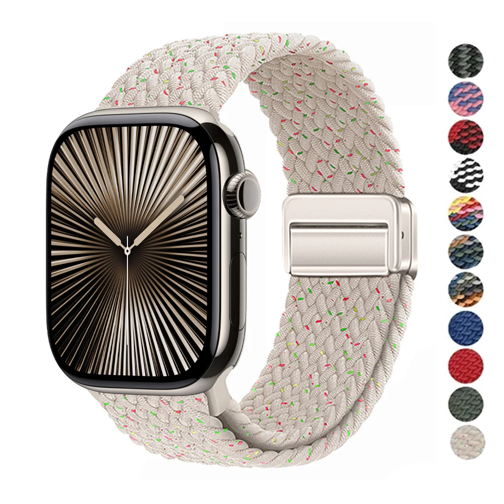 Braided correa For Apple Watch Band 44mm 45mm 40mm 49mm 41mm 38 42 46 mm Nylon Bracelet Series 9 8 7 6 5 4 10 SE Ultra 2 3 Strap