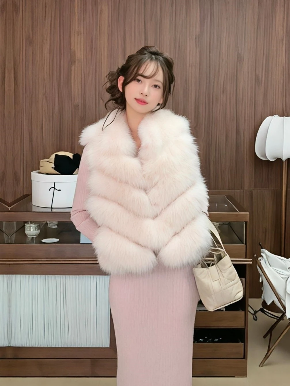 

Модная короткая шуба из искусственного меха с воротником-стойкой, женская зимняя теплая верхняя одежда, экологичная, трендовая, в корейском стиле