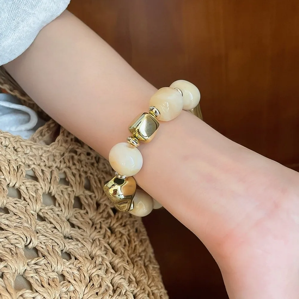 Bohemian Beads Acrylic Bangle Europe American Style Minority Design Irregular Bracelet Jewelry Accessories Smudging