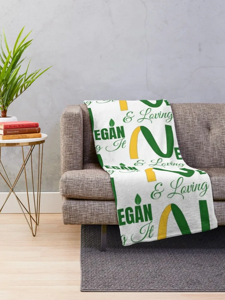 Vegan & Loving It - Playful iconic logo Vegan Parody Design Throw Blanket wednesday Thins Hairy Beautifuls Blankets