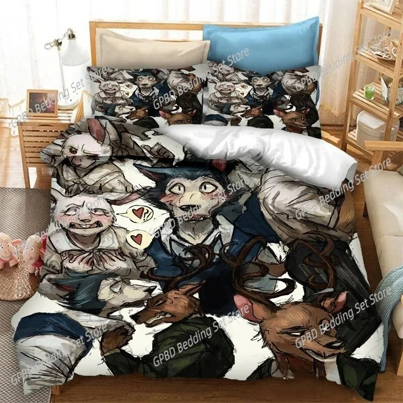 Anime BEASTARS 3D Print Bedding Set Duvet Covers Pillowcases Comforter Bedding Sets Bed Linen Home Textiles