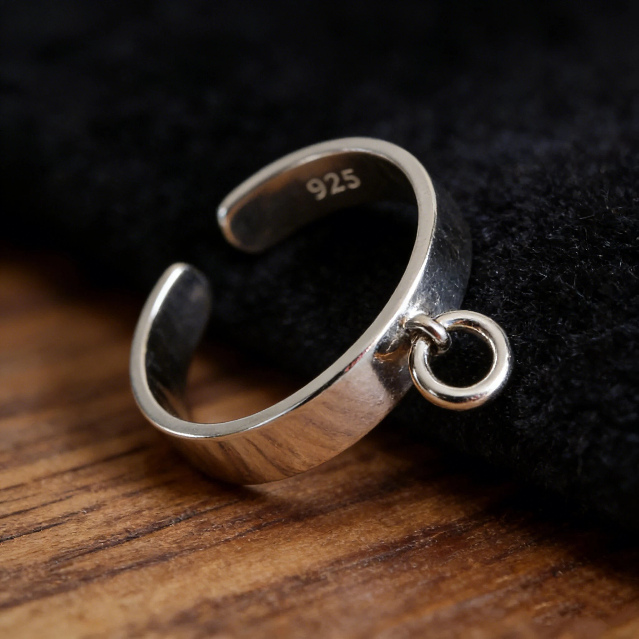 F.I.N.S Chic INS Korean Style Woman 925 Sterling Silver Rings for Women Small Circle Pendant Glossy Open Ring Fine Jewelry