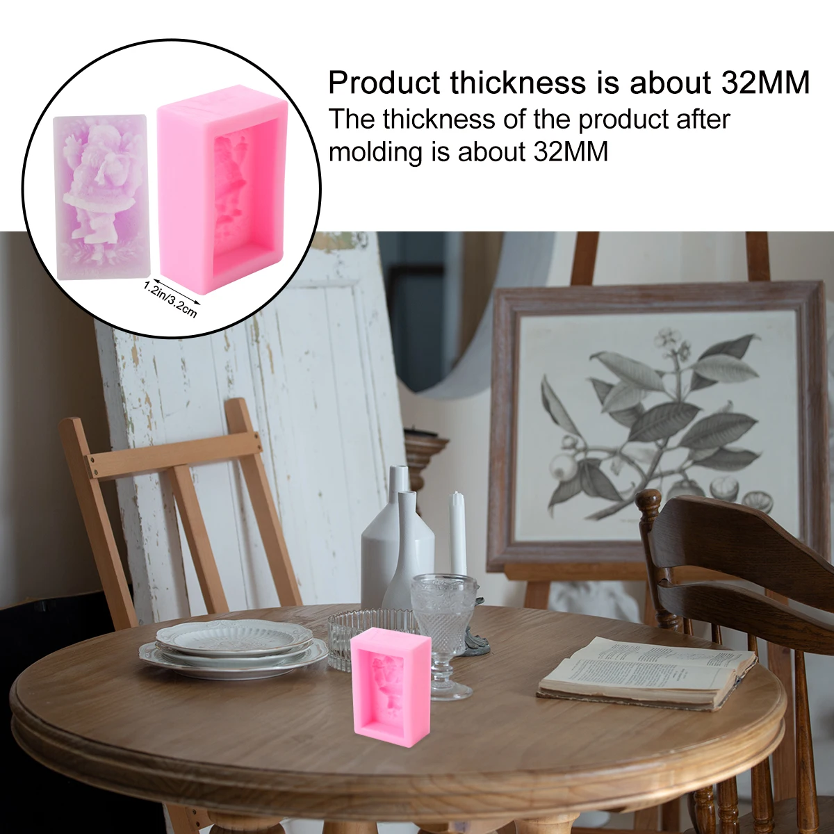 

2pcs Santa Claus Mold Christmas Theme Silicone for DIY Soap Making Craft Art Creative Gift Non-Stick Mold for Cake