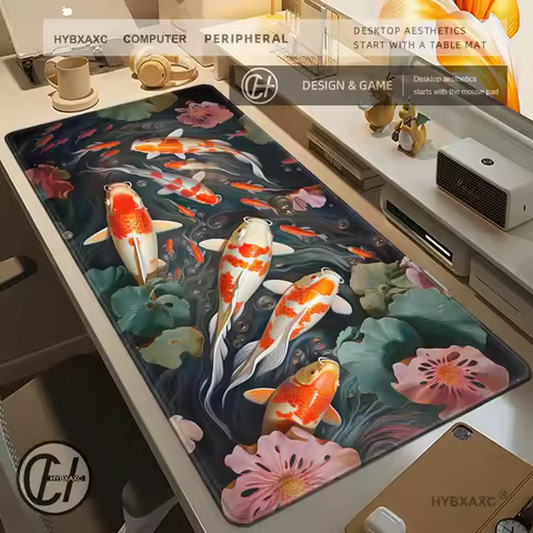 Vibrant Koi Fish Desk Mat,Japanese Office Decor,Office Home and Gaming Mouse Pad,Anime Gaming Mousepad,XL Gaming Accessory