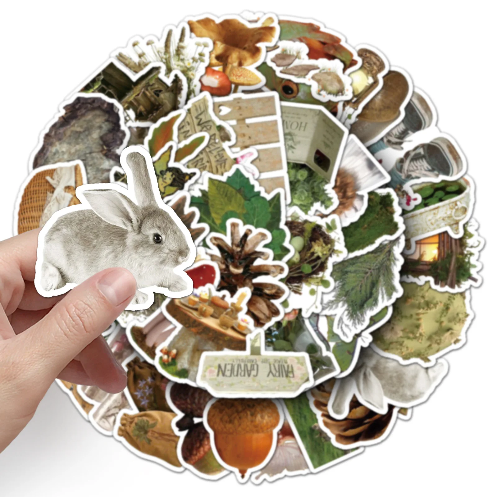 50 SZTUK Naklejki Wodoodporne w Stylu Leśnym INS Retro Rośliny Zwierzęta DIY Dekoracja Notatnik Telefon Gitara Walizka Graffiti Zabawki dla Dzieci