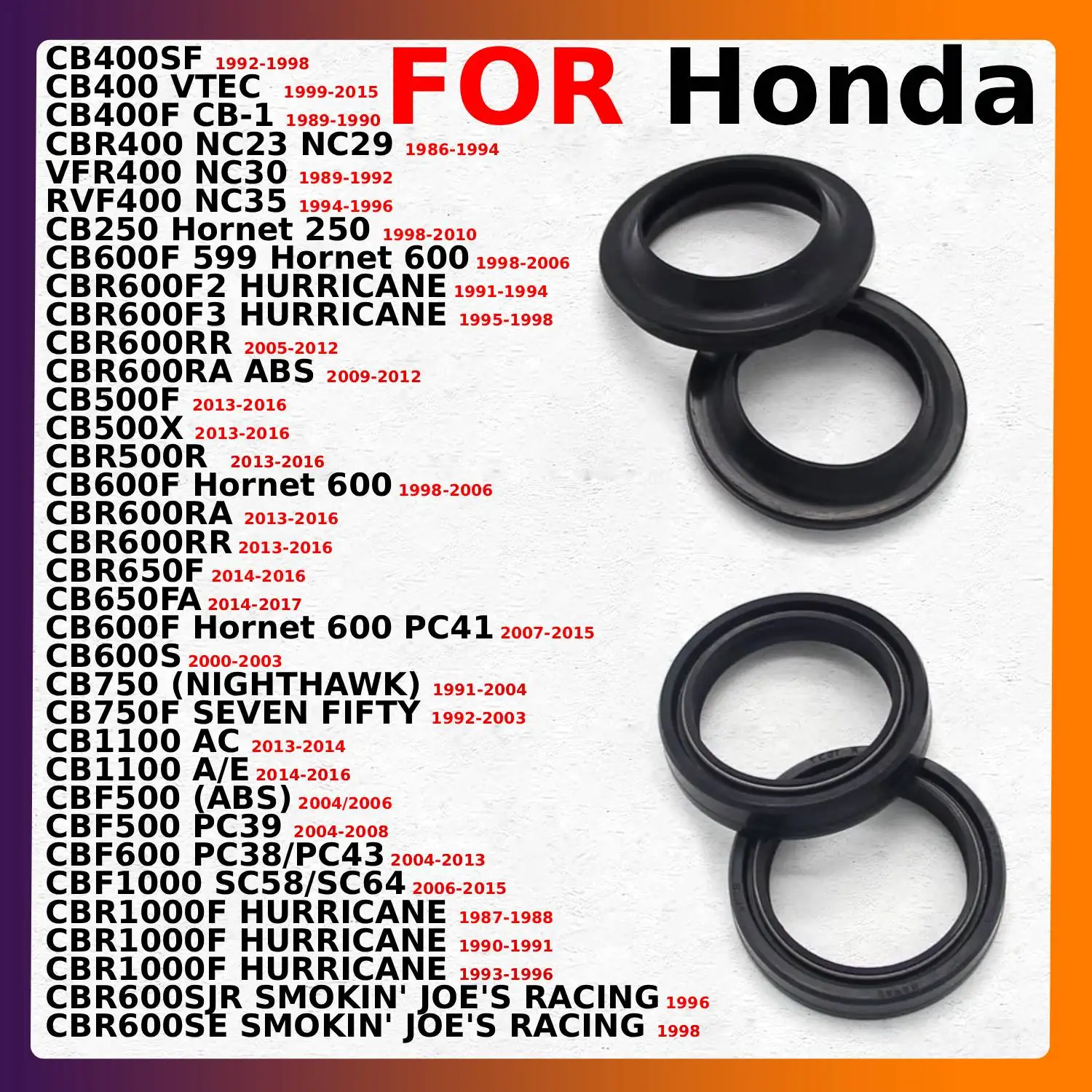 

41x54x11 Motorcycle Oil Seal Shock Absorber Seals For Honda CB600F CBR600SJR CBR600SE CB500F CB500X CBR500R CB600F CBR600RA