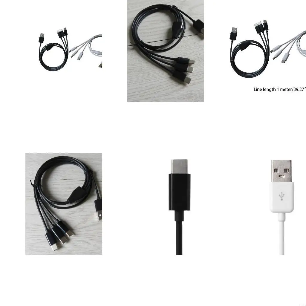 193A Multi 3 in 1 USB C Long Cable Charging Cord Multiple Ports Long Charging