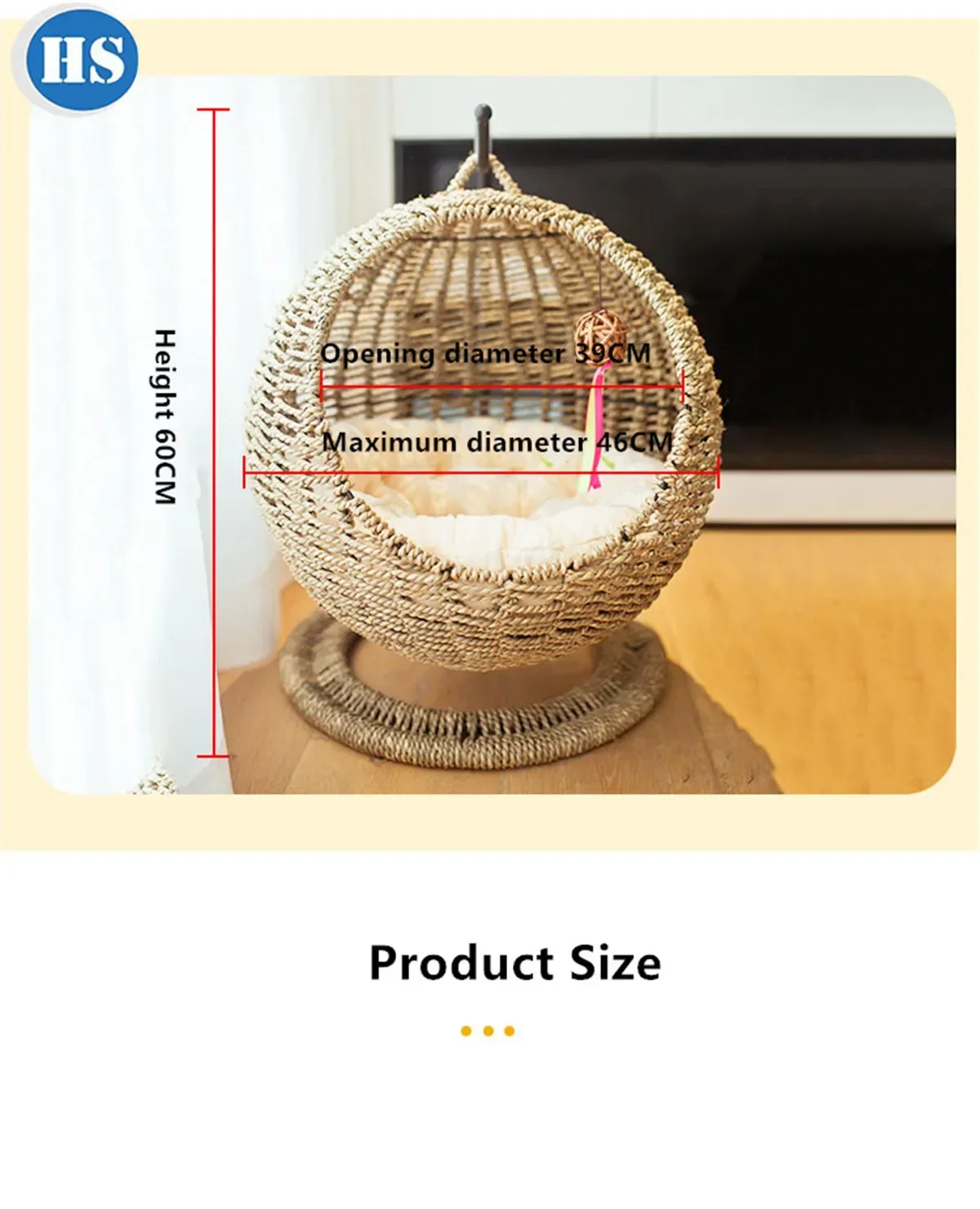 Handmade High Quality Climbing Frame Straw Hammock Cradle Pet Product Pet Bed Cat House