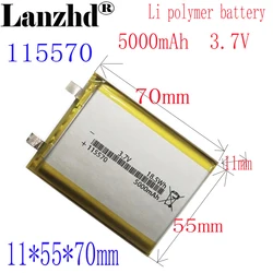 1-10pcs 3.7V Lithium polymer 5000mAh 115570 Soft package battery For equipment electronic equipment Tablet DVD battery