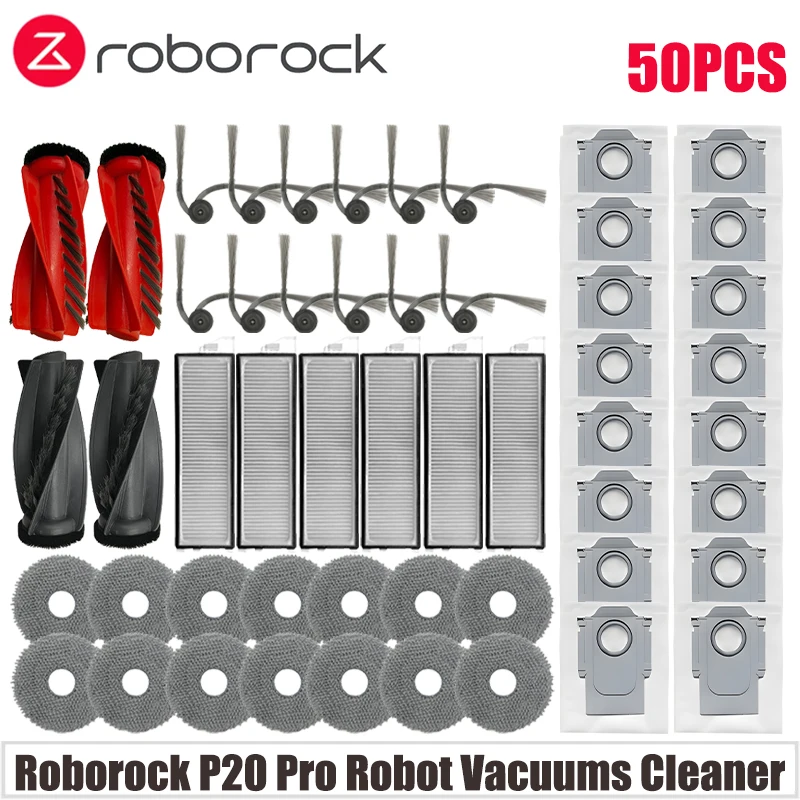 Roborock (Qrevo Curv / P20 Pro) piezas de vacío rodillo principal Cepillo Lateral filtro Hepa paño de mopa bolsa de polvo Accesorios