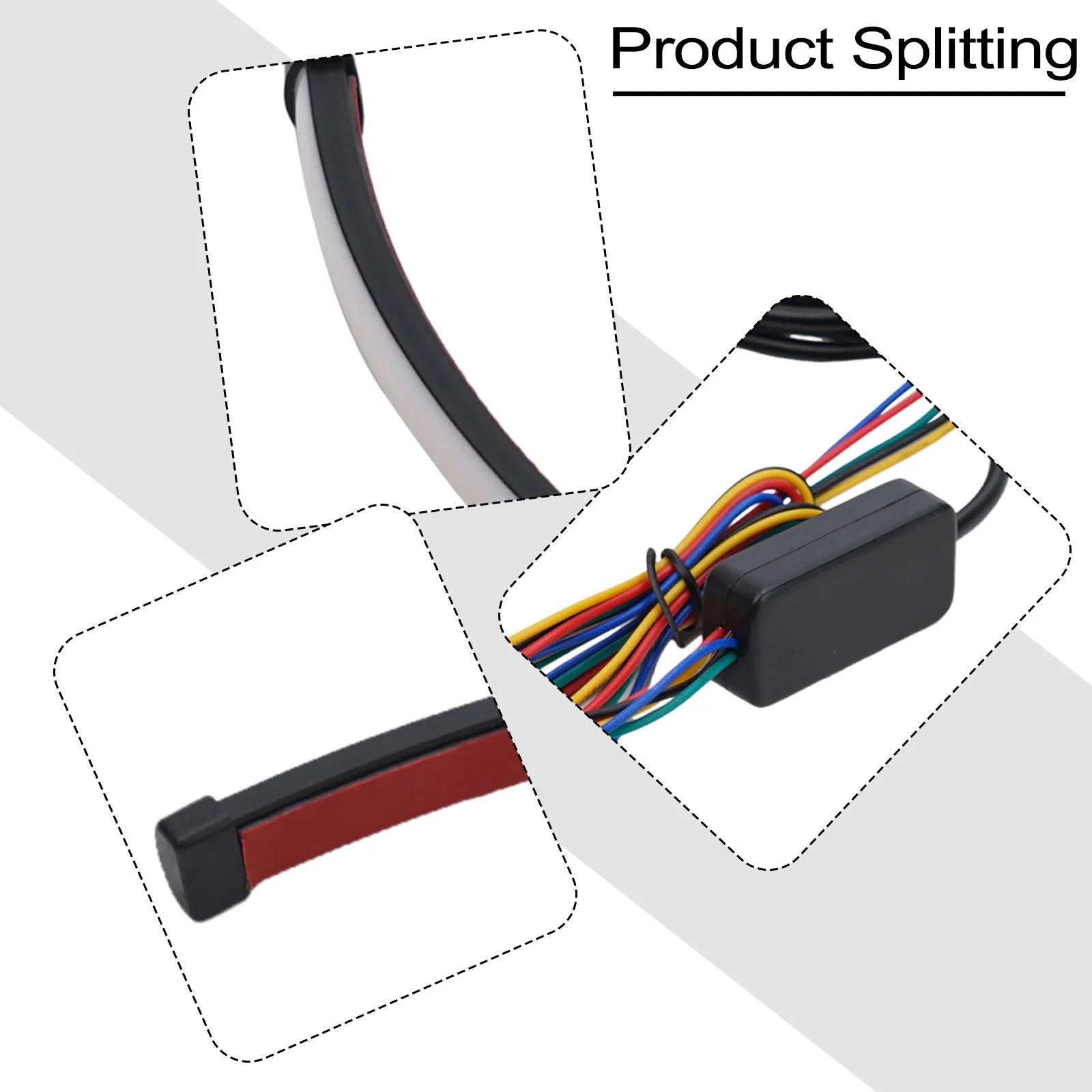 1Pcs Start Scan Flexible LED Motorcycle Stop Light 20 CM Motorcycle Tail Light Motorcycle Modification Accessories