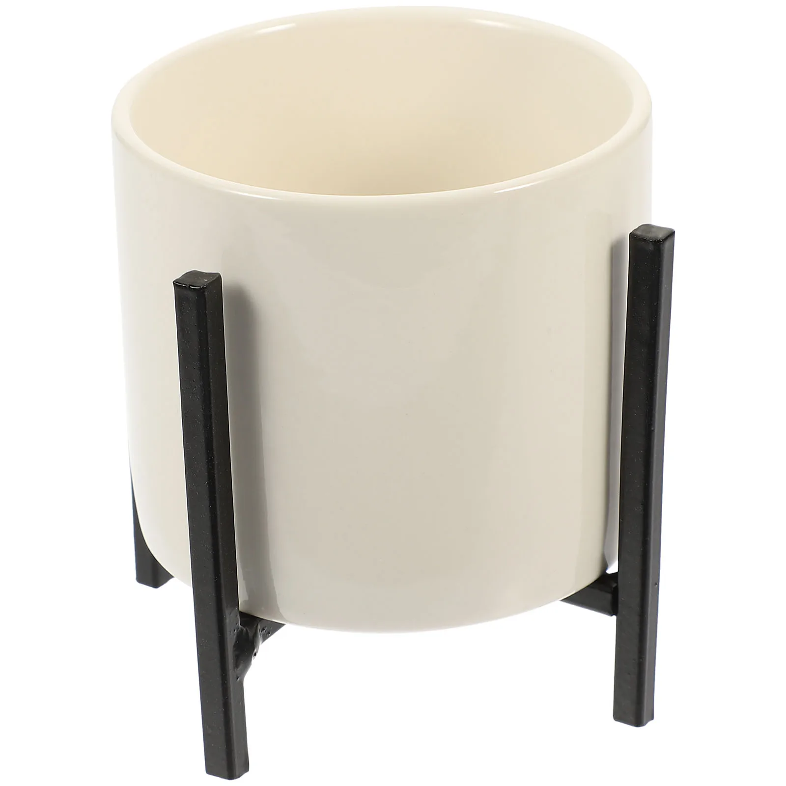 

Ceramic Chopstick Holder with Iron Stand Fresh Simple Color Wear-Resistant Easy Clean Utensil Storage for Kitchen Countertop