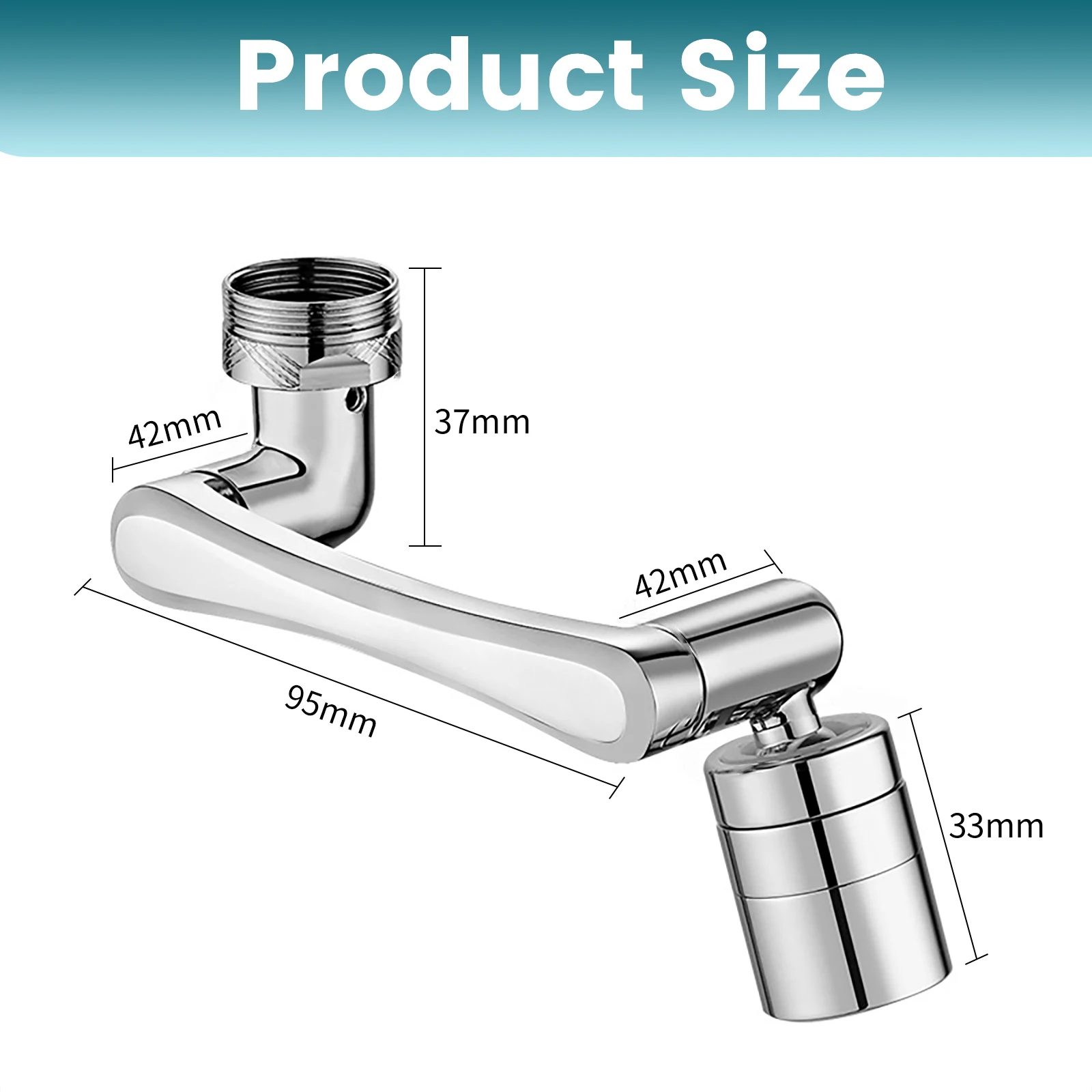 SAMODRA 1440° Rotatable Faucet Aerator, Swivel Faucet Aerator, Faucet Extension Attachment for Kitchen Bathroom