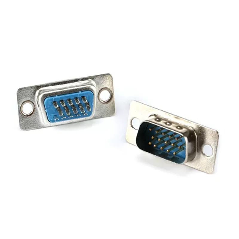 VGA15 plug, socket, female, male, shell, solder type, three-row 15 pins HDB-15P