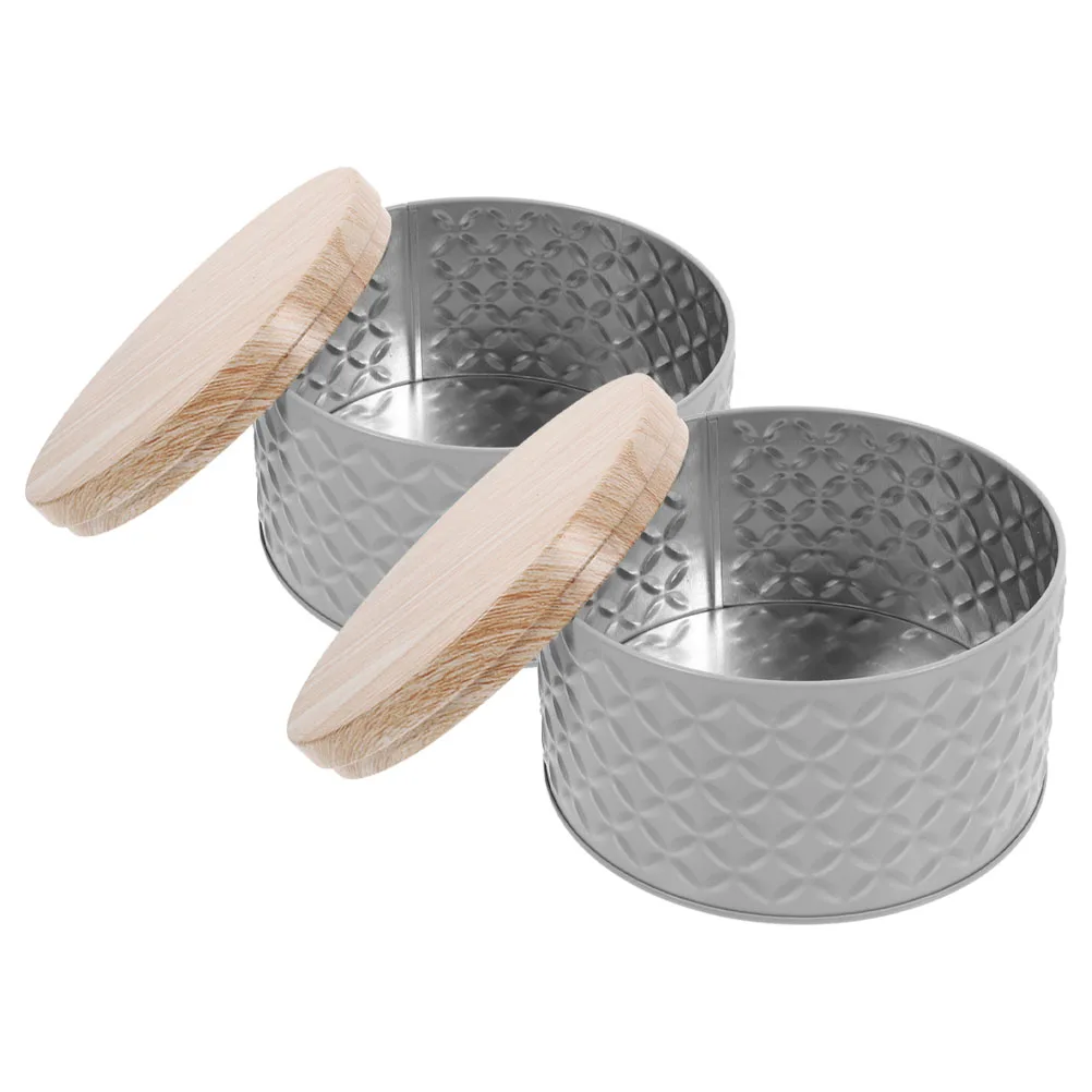 

2 Pcs Baked Goods Gift Box Decorative Candy Jar Biscuit Tin Cookies Storage Tins with Lids Snack