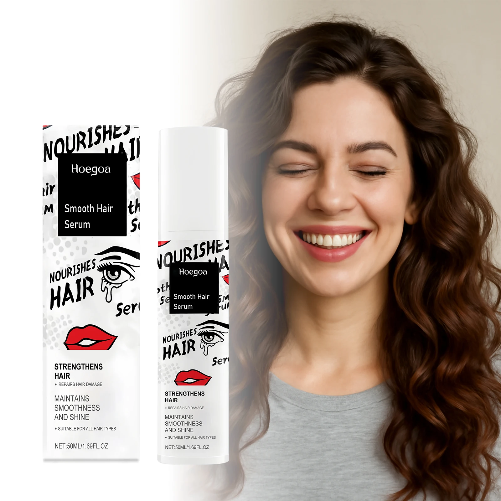 

Nourishing Smoothing Hair Serum – Cares for Permed/Colored Hair, Enhances Smoothness, Boosts Shine, Supports Hair Health