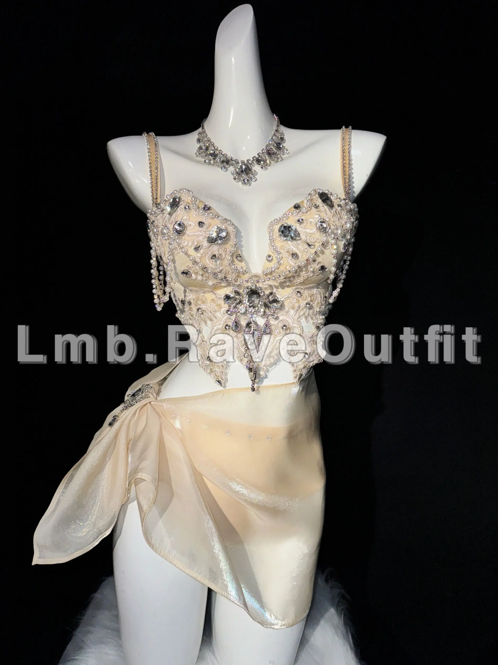 RaveOutfit｜Athena Goddess Luxurious And Sparkling EDC Electronic Dance Festival Costume, Sexy Tulle Dress, Performance Outfit - view 2