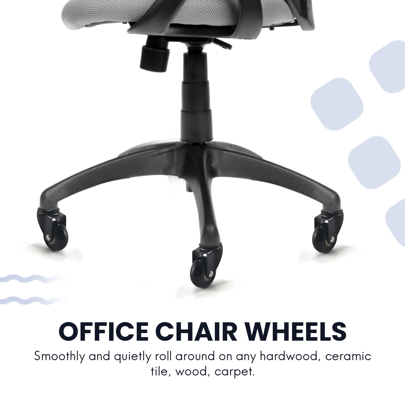 Rodas do rodízio da cadeira da substituição de 5 pces 2 polegadas, rodas resistentes com haste plug-in 7/16x7/8 polegadas, rolamento silencioso & suave