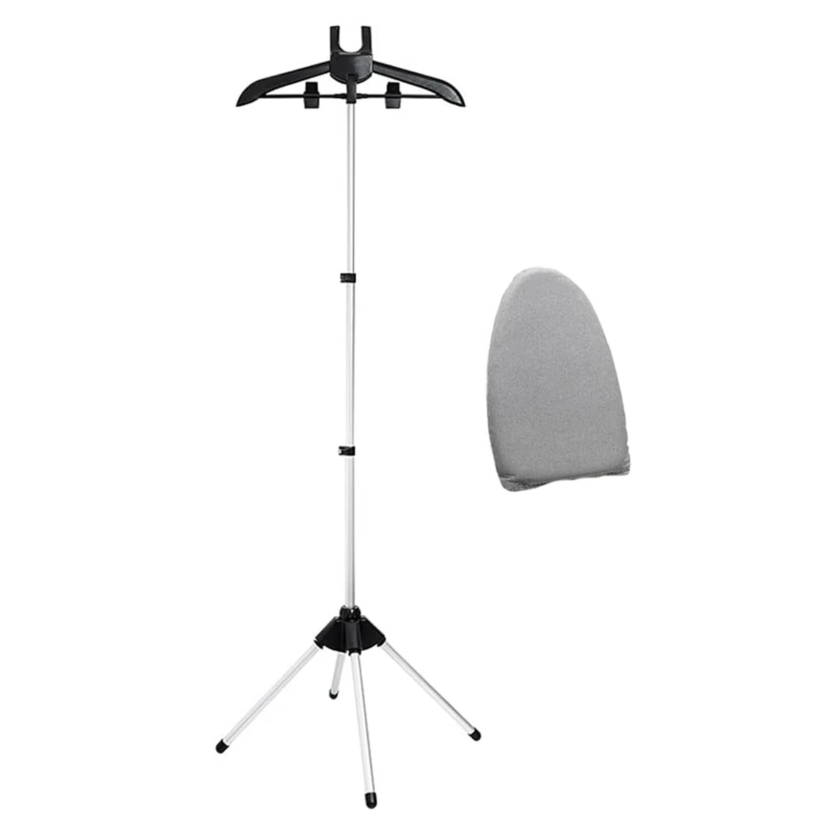 New Foldable Garment Steamer Stand with Ironing Gloves for Clothes,Adjustable Steamer Rack with Two Clips for Suit Shirt,B