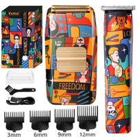 Kemei KM-1102H KM-5017H Electric Shaving Machine Fashion Random Graffiti Pattern Trimmer Rechargeable Hair Clipper Men's Shaver