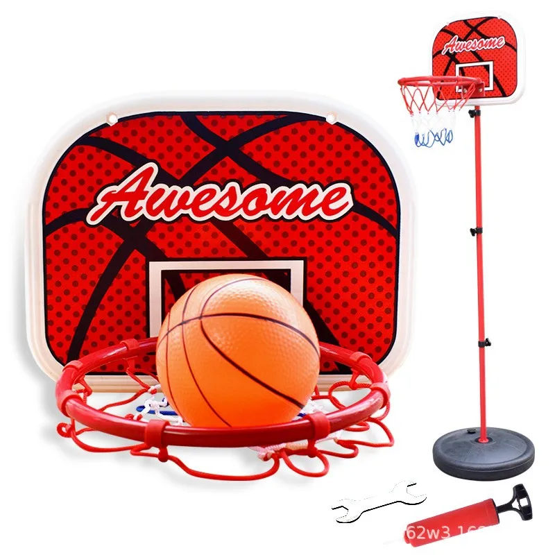 Aro de baloncesto para niños, cesta de baloncesto, entrenador de tiro de elevación, pelota de cuero para interiores y hogares, juguete para niños pequeños al aire libre