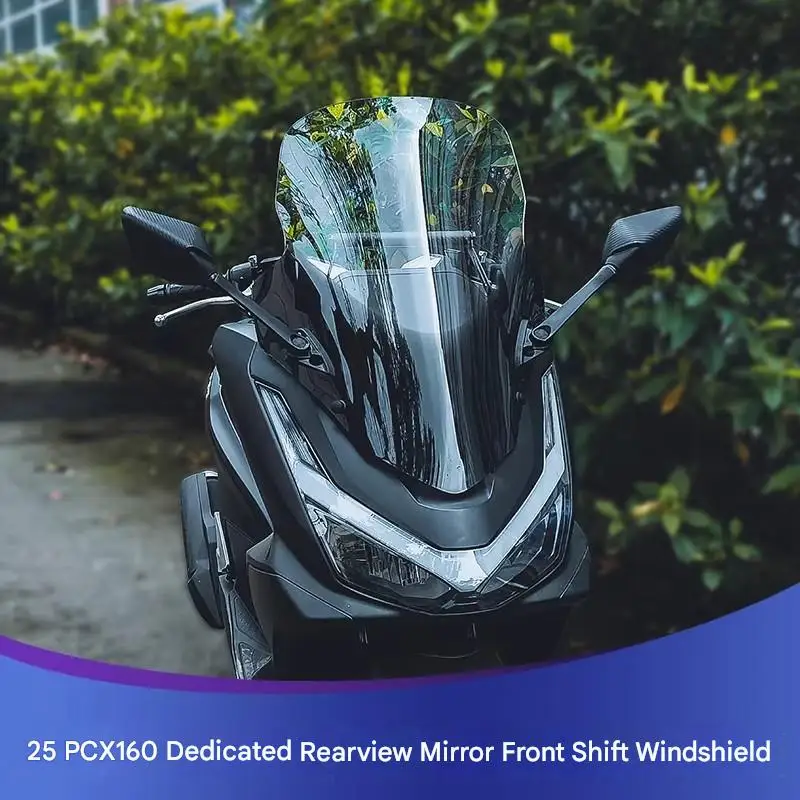FOR 25 PCX160 Custom-Moved-Forward Tailor-Made Windshield Assembly for Motorcycles Damage-Free Installation Using Original Parts