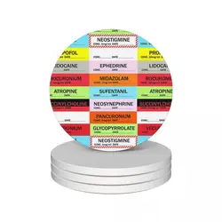 Anesthesia Medication Labels Ceramic Coasters (Set of 4) personalize customized table decoration and accessories Coasters