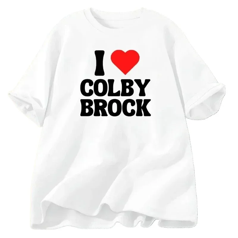 I Love Herat Colby Brock Sam Colby Men T-shirts Cotton Short Sleeve Man T-shirt Casual 90s Aesthetic Clothing Babydoll Shirt