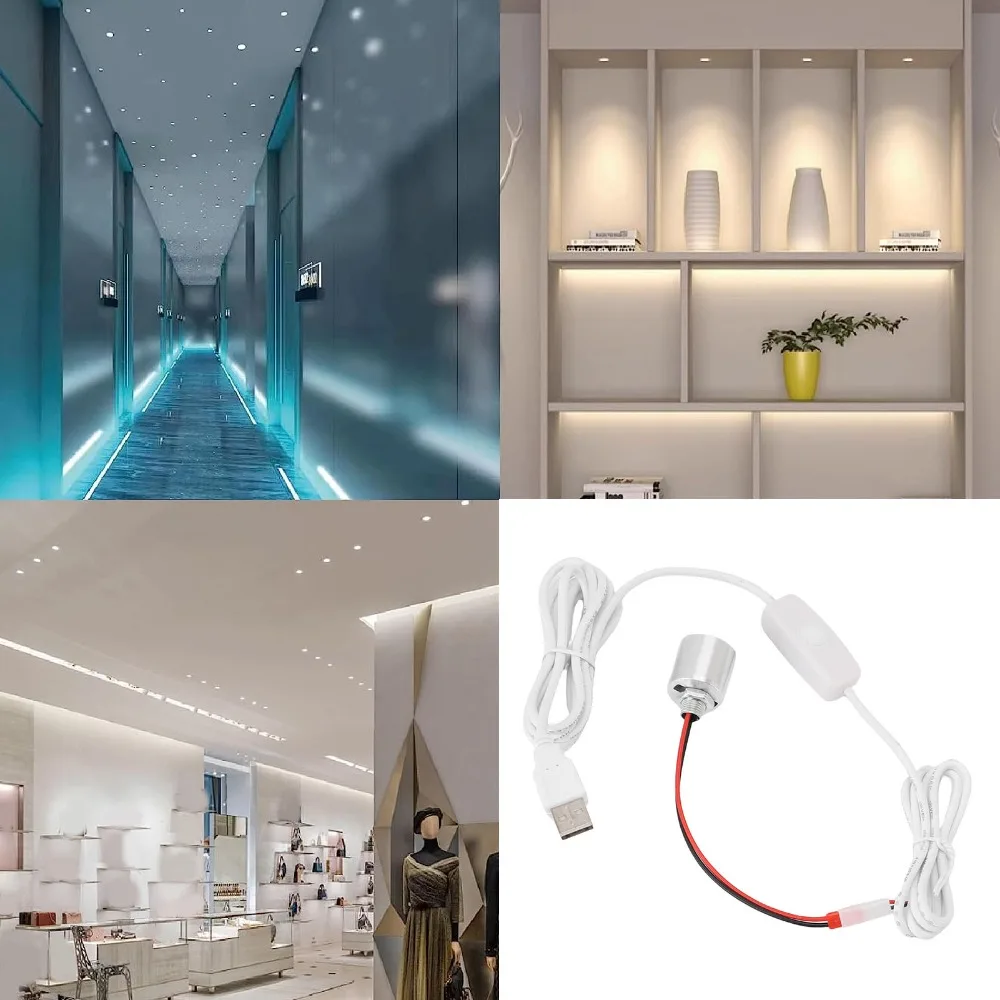 Mini 1W LED Spotlight 5V USB Powered Neutral Light 4000K LED Accent Light Adjustable Non Flicker Spotlight Display Shelves