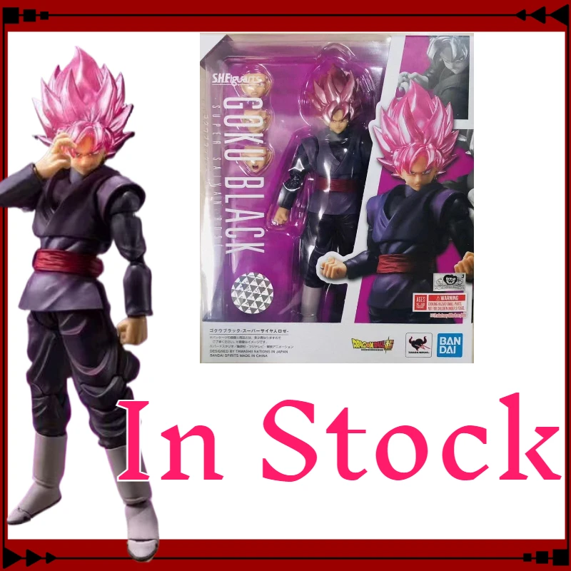 

In Stock Bandai S.H.Figuarts Dragon Ball Z Goku Black Super Saiyan Rose Action Figure Anime Character Decoration Collection Toy