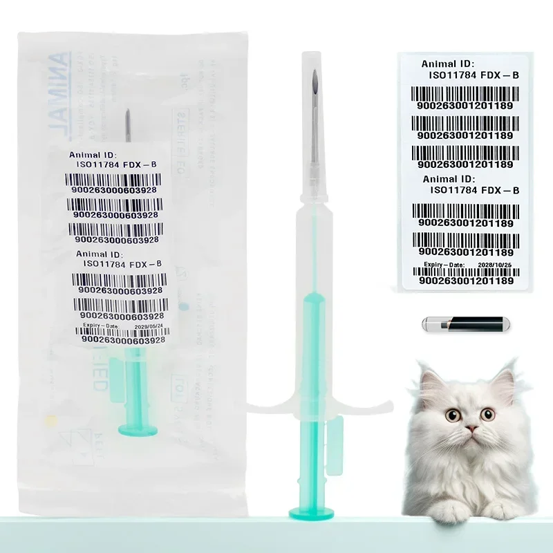 100Pcs EM4305 134.2KHz RFID Animal Pet Microchip Injectable for Dog Cat Pig Sheep Cattle