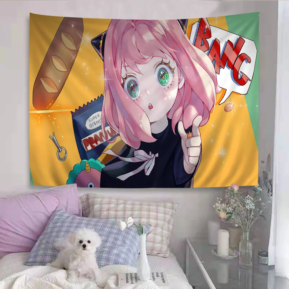 Spy X Family Anime Anya Hippie Wall Hanging Tapestries for Living Room Home Dorm Decor Kawaii Room Decor