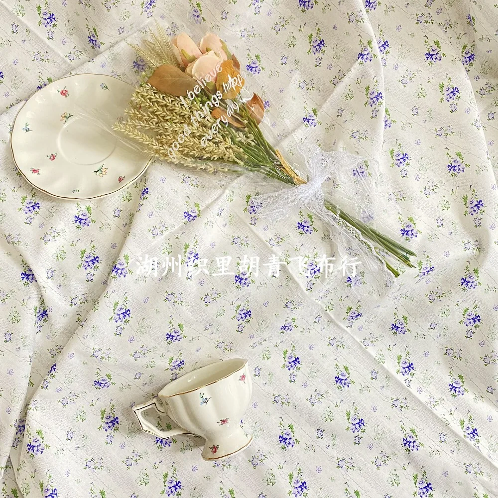 140x50cm 40s Digital Bedruckter Stoff Vintage Blumenmuster für Damenbekleidung, Taschen, Accessoires, Heimwerker-Nähstoff – Detail 3