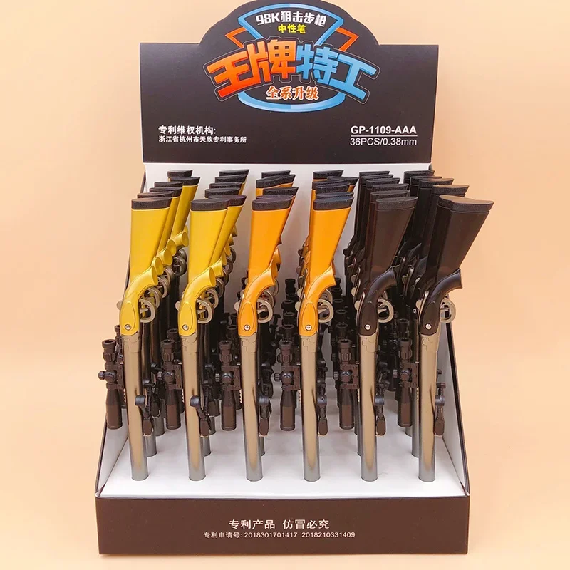 3pcs Cartoons Gel Pen Sniper Rifle 98K Kid Toy Pen 0.5mm Black Ink Korean Stationery