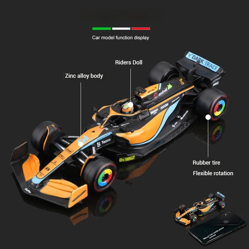 Bruago 1:43 Mclaren Mcl36 Formula 1 Race Car 3 Daniel Ricciardo 4 Lando Norris Die-Casting Alloy Car Model Decoration Boy Toy