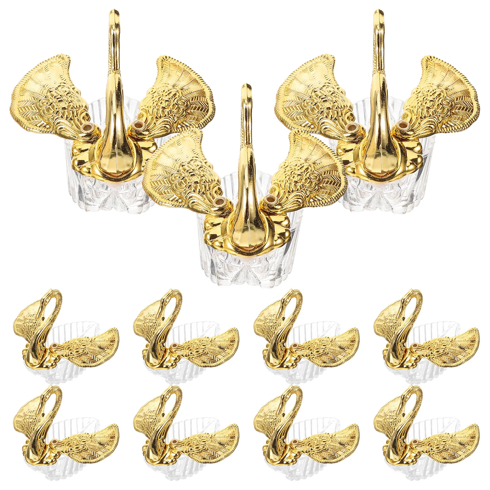 

12Pcs Decorative Candy Boxes Fine Craftsmanship Swan Shape Plastic Cases for Festival Gifts Home Decor Party Supplies