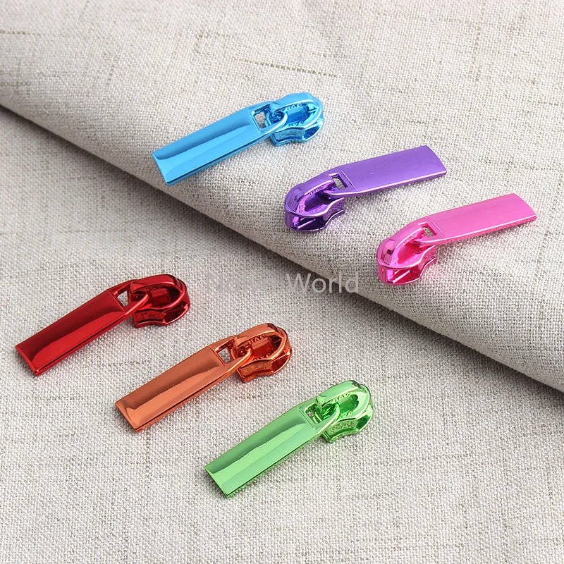 5/40/100PCS Red/Blue/Green/Purple/Pink 5# Nylon Zippers Pullers Sliders For Bags Sewing Luggage Handbag Zippers Tape Accessories