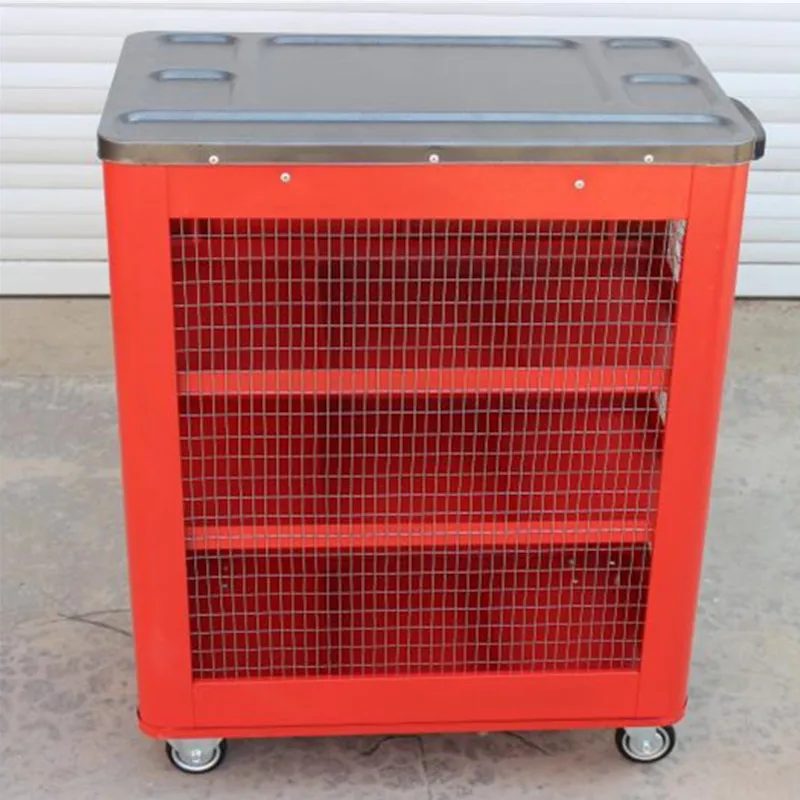 Alat Troli Kabinet Dada Tiga Lapisan Kotak Peralatan Perbaikan Otomatis Kabinet Alat Dorong Tangan Multifungsi Kabinet Bagian