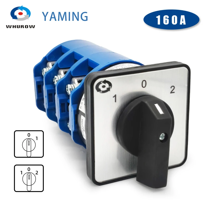 

160A LW26 Cam Switch 2/3 Position Rotary Changeover Silver Alloy Contact Industrial Power Control LW28 YMW26 Series