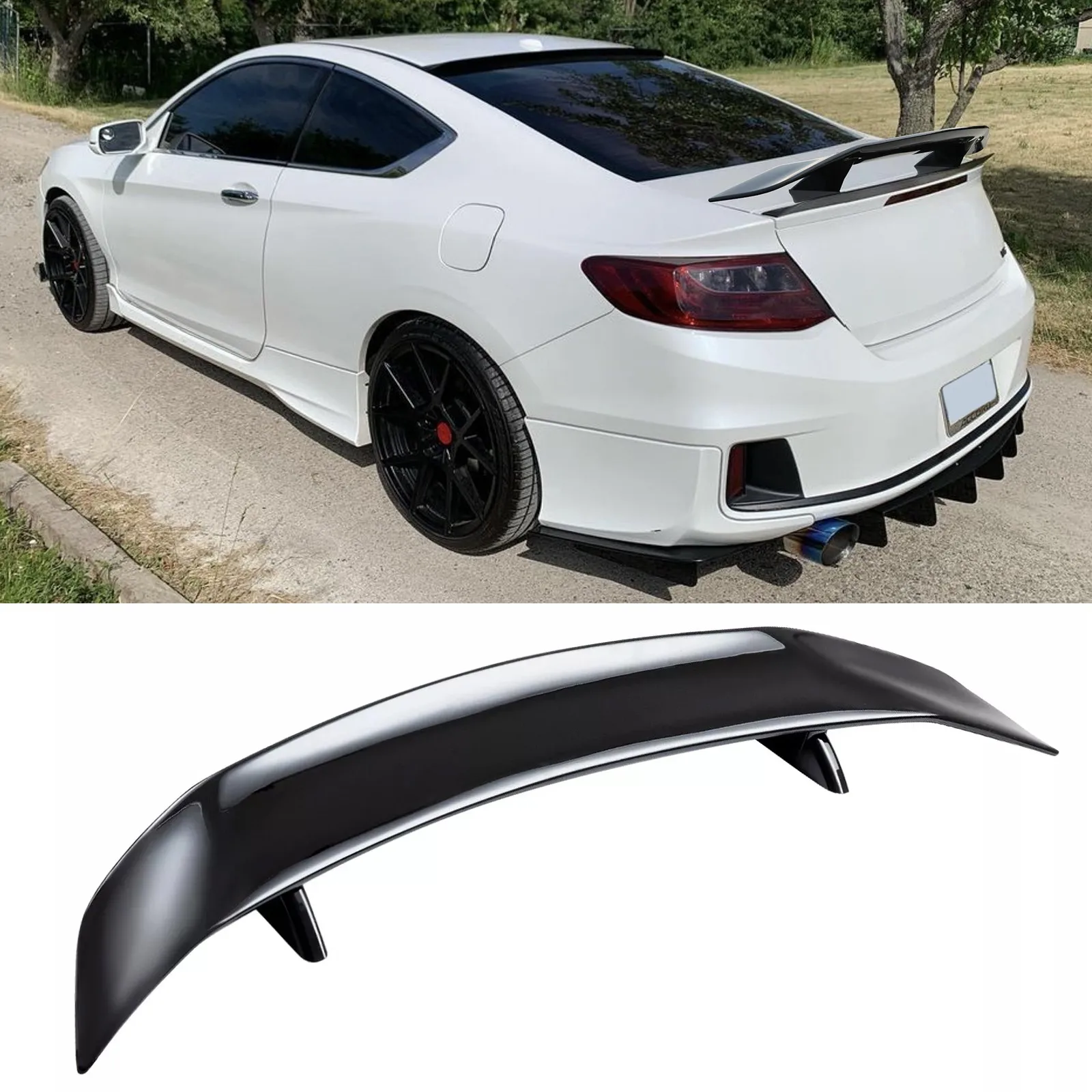 

46-дюймовый задний спойлер GT Racing Wing, глянцевый черный, для Honda Accord 4-дверный седан