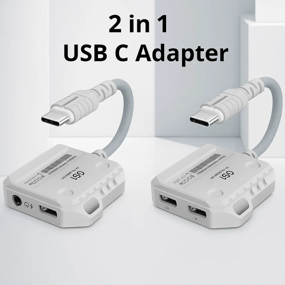 

Интерфейс Type-C 2 в 1 USB C-адаптер 60 Вт 3,5 мм 2 в 1 Конвертер для наушников Двойной порт Hi-Fi Звуковой аудиоадаптер