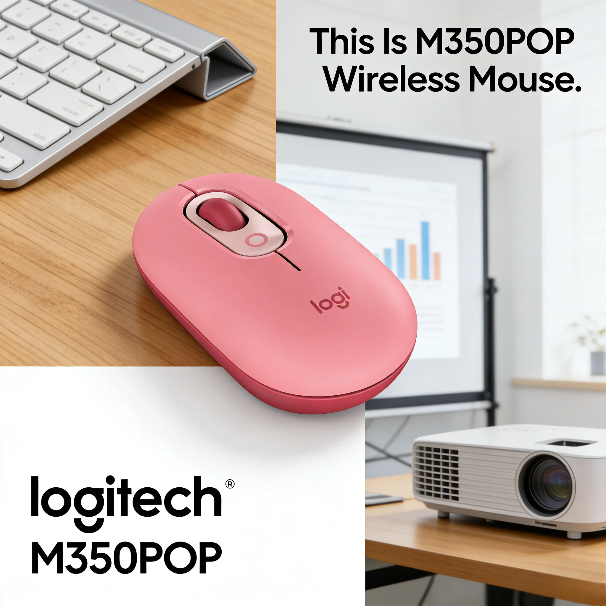 

Бесшумная беспроводная мышь Logitech M350 POP с удобной рукояткой