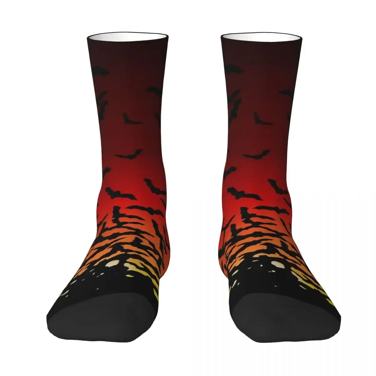 Halloween Socks Bat Sunset Creatures Of The Night Gothic Stockings Winter Non Skid Girls  Soft Design Outdoor Sports 