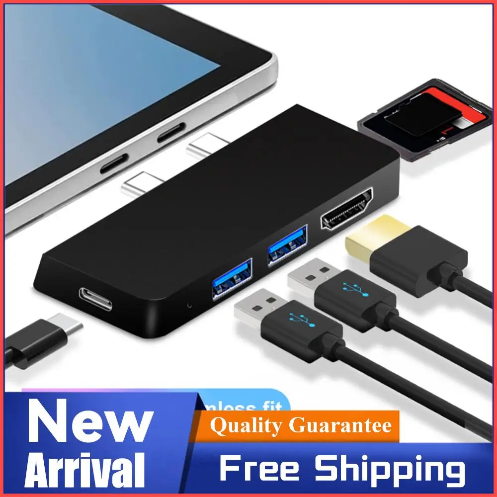 

Док-станция 6-в-1, разъем Type-C (штекер) — HDMI-совместимый, SD для MicroSD, USB-хаб, мультисплиттер-адаптер для Surface Pro 8/9/X