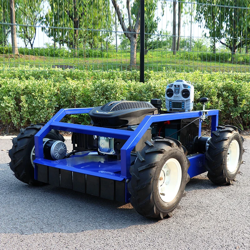 Customized China Factory Price Gasoline Robot 550 Lawn Mower Mini Grass Cutter Remote Control Petrol Lawn Mower